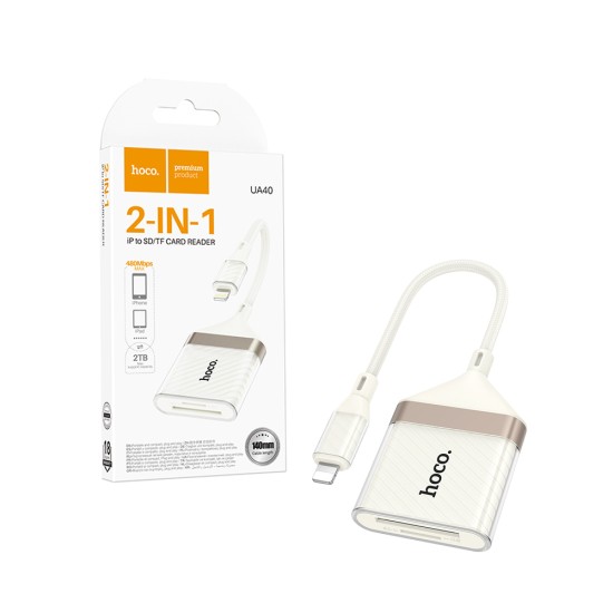 Hoco Card Reader UA40 2 in 1 Lightning Apricot